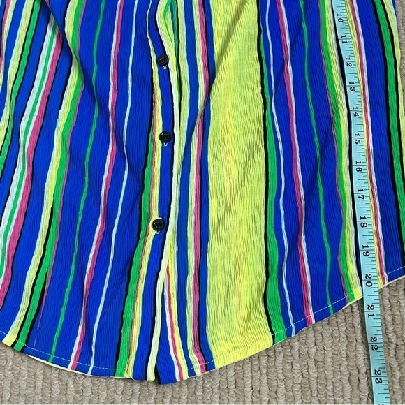 TOV Los Angeles Striped Off Shoulder Button Down Top - Picture 11 of 11